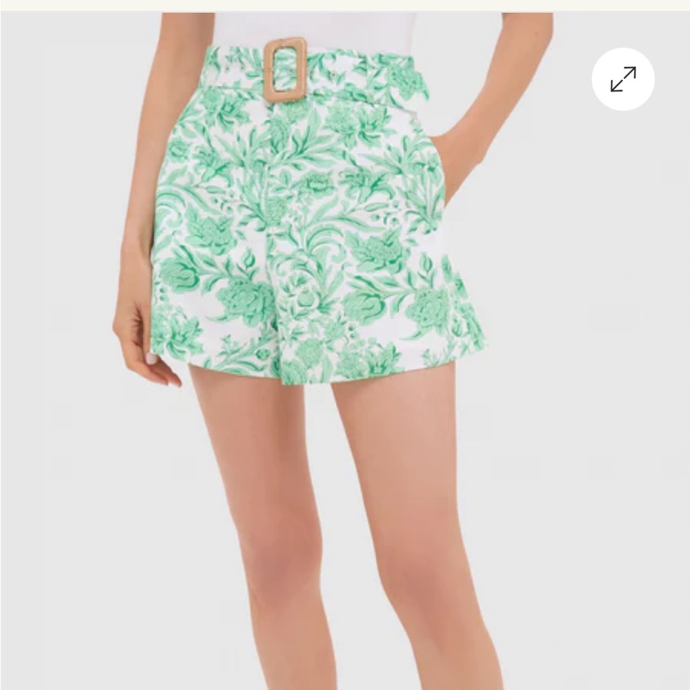 Hyacinth House Mint Green Vine Floral Carolina Shorts
